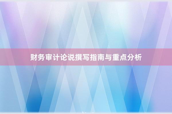 财务审计论说撰写指南与重点分析